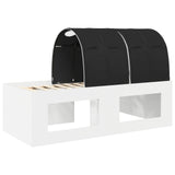 Bed Frame with Tunnel 3 pcs White and Black Engineered Wood 3423646