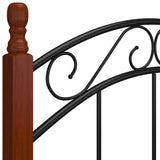 Bed Frame without Mattress Black Metal&Solid Oak Wood 120x200 cm 324920