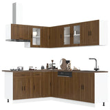 ZNTS 11 Piece Kitchen Cabinet Set Porto Brown Oak Engineered Wood 3314908