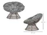 360&deg Swivel Rattan Papasan Moon Bowl Chair Round Lounge Garden Wicker Basket Seat with Padded T3398P555163