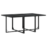 11 Piece Garden Dining Set Black Poly Rattan 3295044
