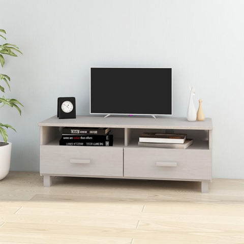 TV Cabinet HAMAR White 106x40x40 cm Solid Wood Pine 340469