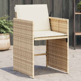 Garden Chairs with Cushions 4 pcs Beige Poly Rattan 364987