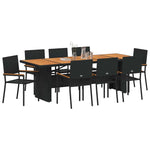 Garden Dining Set 9 pcs Black Poly rattan 3365420