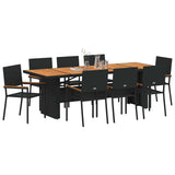 Garden Dining Set 9 pcs Black Poly Rattan 3365420