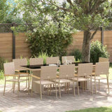 Garden Dining Set 11 pcs Beige Poly Rattan 3365419
