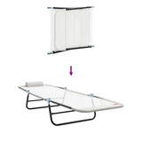 Folding Sun Lounger 2 pcs Cream 182 x 55 x 85.5 cm Textilene 42003157