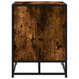 Shoe Bench Smoked Oak 100x40x53.5 cm Engineered Wood and Metal 849216