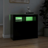 Sideboard with LED Lights Black 80x35x75 cm 804329
