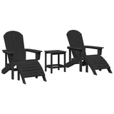 Garden Chair 3 pcs Black Polyethylene 3335848
