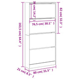 Shoe Cabinet with 4 Flip-Drawers Grey Sonoma 80x21x163.5 cm 3214369