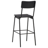 ZNTS Bar Chairs 4 pcs Black Solid Plywood Steel 3054566