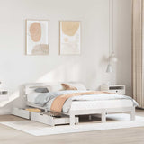 Bed Frame without Mattress White 135x190 cm Double Solid Wood Pine 3309870