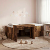 Kids'High Bed Frame with Desk Old wood 98.5 x 200 cm 3422665
