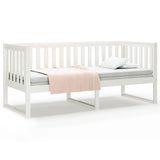 Day Bed without Mattress White 75x190 cm Small Single Solid Wood Pine 820892
