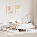 Bed Frame without Mattress White 160x200 cm Solid Wood Pine 3301441