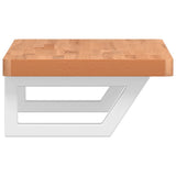 Basin Shelf Wall Mounted Steel and Solid Wood Beech 3302378