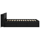 Bed Frame with Storage Black 100 x 200 cm Engineered Wood 3433336
