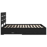 Bed Frame with Drawer Black Oak 140 x 200 cm Engineered Wood 3411965