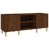 Record Cabinet Brown Oak 121x38x48 cm Engineered Wood 831932