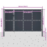 144540 Garden Gate Steel 350x200 cm Anthracite