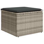 2 Piece Garden Sofa Set with Cushions Light Grey Poly Rattan Acacia 3328685