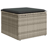 2 Piece Garden Sofa Set with Cushions Light Grey Poly Rattan Acacia 3328685