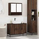 ZNTS 2 Piece Bathroom Furniture Set Brown Oak Engineered Wood 3300924