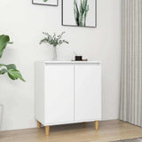 Sideboard with Solid Wood Legs White 60x35x70cm Engineered Wood 806067