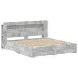 Bed Frame with Storage Concrete Grey 200 x 200 cm 3433901