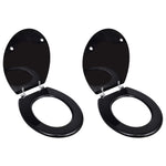 ZNTS Toilet Seats with Lids 2 pcs MDF Black 275908