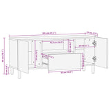 TV Cabinet White Wash Finish 105 x 33 x 46 cm Solid Mango Wood 4017878