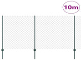 Chain Link Fence with Post 10 x 1.6 m PVC-Coated Steel 3336244