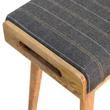 Pewter Tweed Tray Style Footstool IN1650