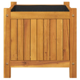 Garden Planter with Liner 42x42x40 cm Solid Wood Acacia 366434