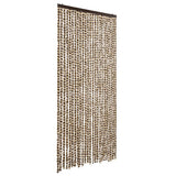 Fly Curtain Beige and Brown 100x200 cm Chenille 377389