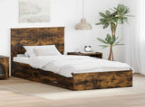 Bed Frame with Headboard Smoked Oak 90 x 200 cm Engineered Wood 3411354