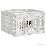 4 Panel Dog Playpen White 91 x 91 x 58 cm Plastic 42027219