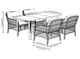 5 Piece Garden Dining Set with Cushions Grey Poly Rattan 3212182
