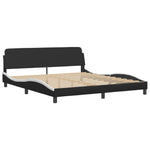 ZNTS Bed Frame with LED without Mattress Black and White 180x200 cm Super King 3213953