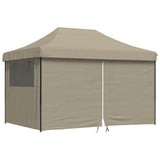 Foldable Party Tent Pop-Up with 4 Sidewalls Taupe 4005026