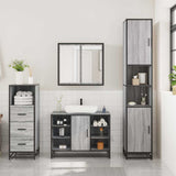 3 Piece Bathroom Furniture Set Grey Sonoma Engineered Wood 3301033