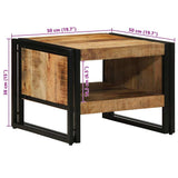 Coffee Table 50x50x38 cm Solid Rough Wood Mango 4102712