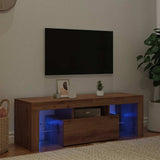 TV Cabinet with LED Lights Artisan Oak 120x36.5x40 cm Engineered Wood 856302