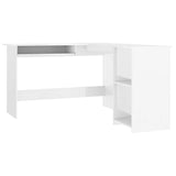 ZNTS L-Shaped Corner Desk High Gloss White 120x140x75 cm Engineered Wood 800753