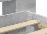Bed Frame with Storage Concrete Grey 200 x 200 cm 3433796