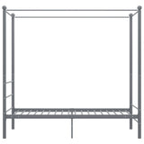 Canopy Bed Frame without Mattress Grey Metal 90x200 cm 325053