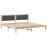 Bed Frame with Headboard Dark Grey 200 x 200 cm Solid Pine Wood 3394234