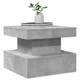 Coffee Table with LED Lights Concrete Grey 50x50x40 cm 839843