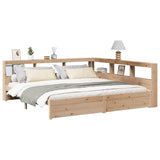 Bookcase Bed without Mattress 200x200 cm Solid Wood Pine 3324344